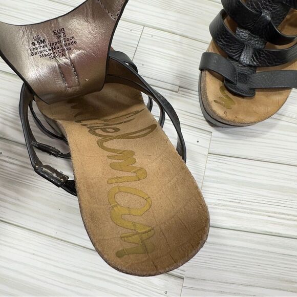 SAM EDELMAN NAYLA LEATHER WEDGES SANDAL 9.5 - Picture 13 of 16